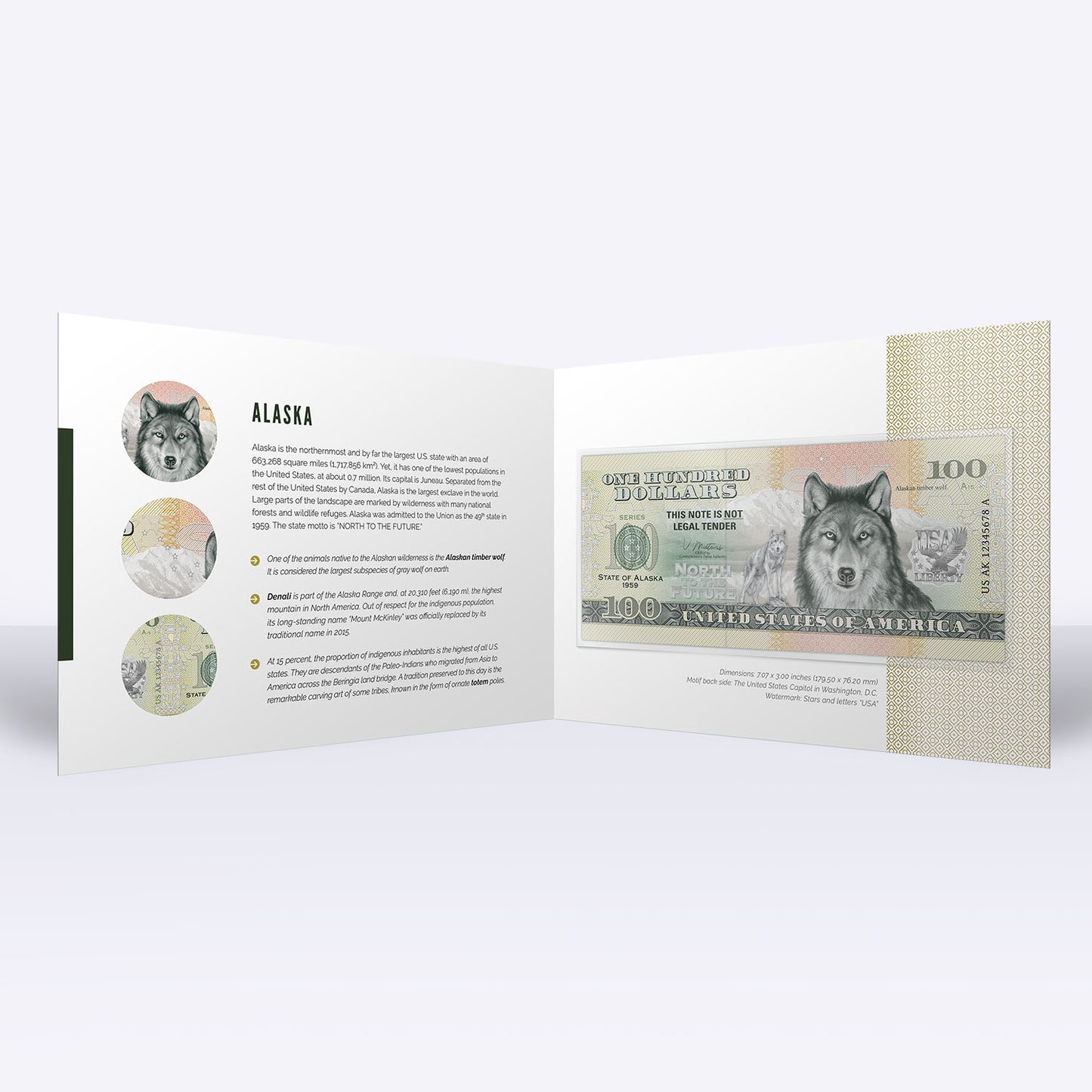 Souvenirschein 100 Dollar Alaska - Die größte Exklave der Welt