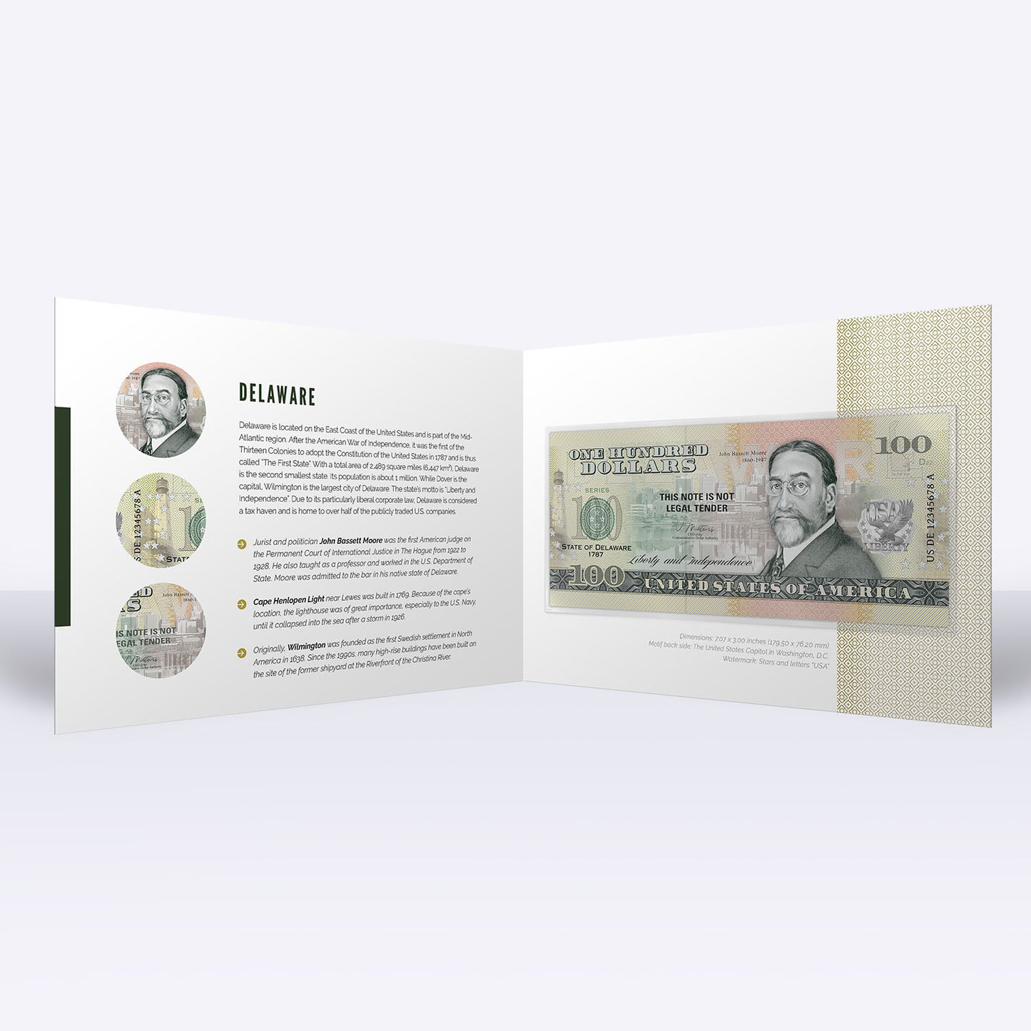 Souvenirschein 100 Dollar Delaware - The First State