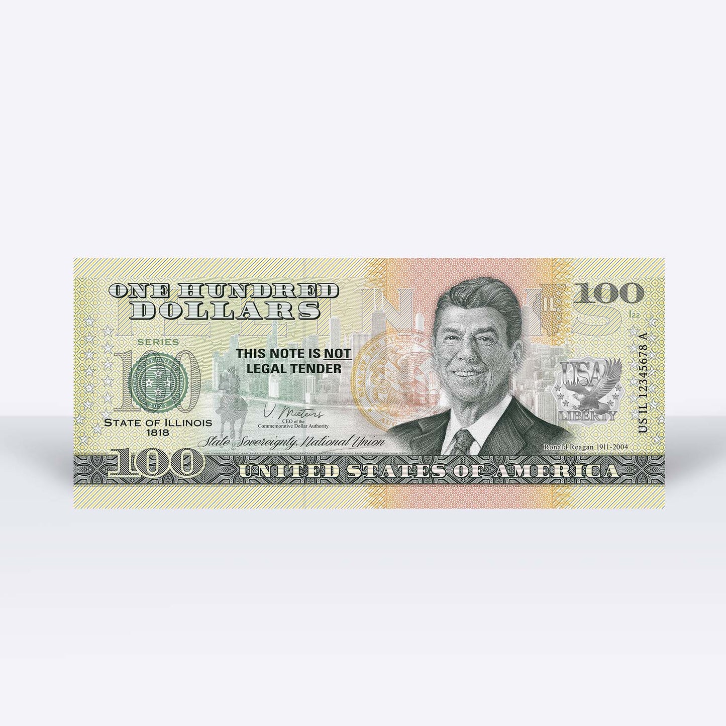 Souvenirschein 100 Dollar Illinois - Land of Lincoln