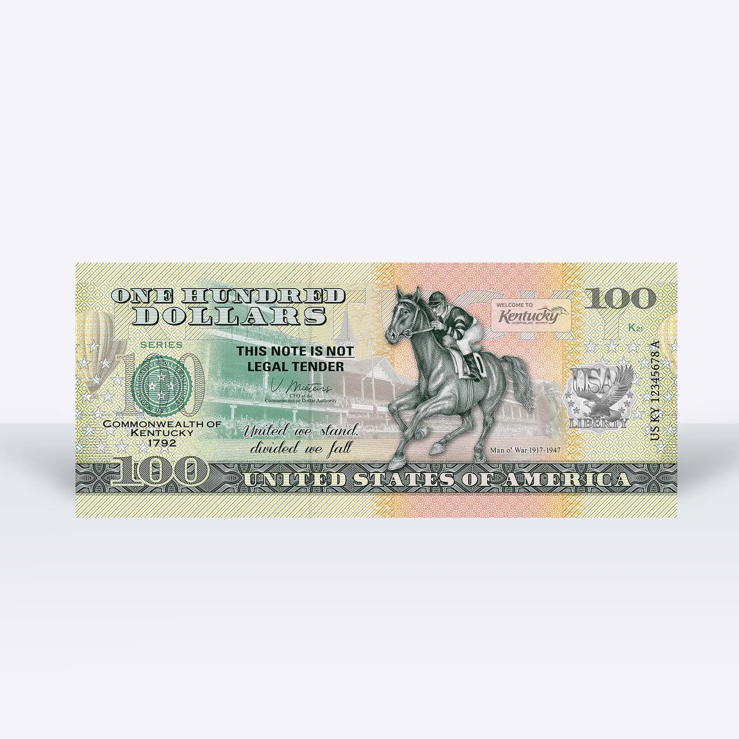 Souvenirschein 100 Dollar Kentucky - The Bluegrass State