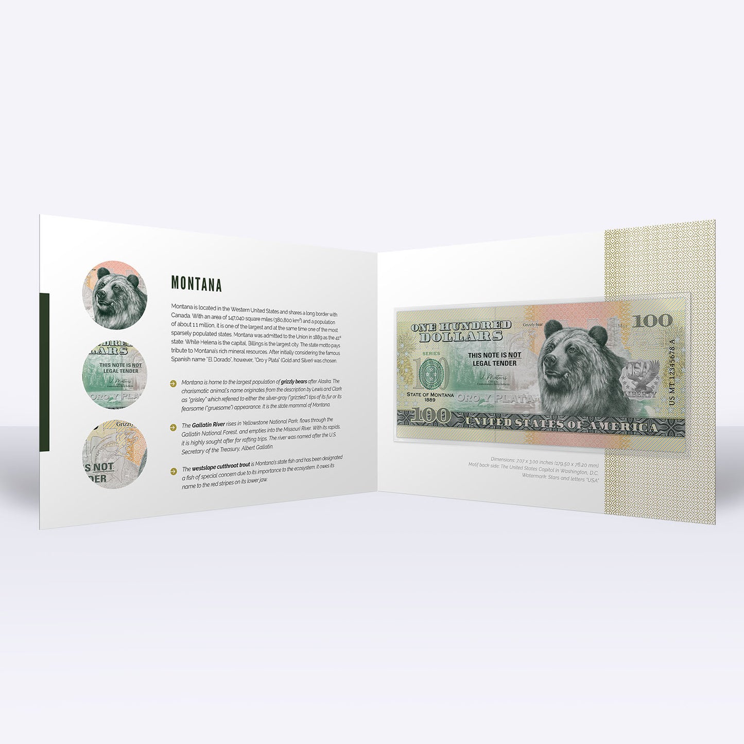 Souvenirschein 100 Dollar Montana - Das Land des großen Himmels