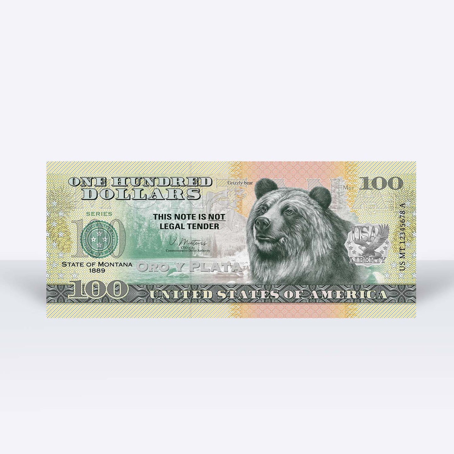Souvenirschein 100 Dollar Montana - Das Land des großen Himmels