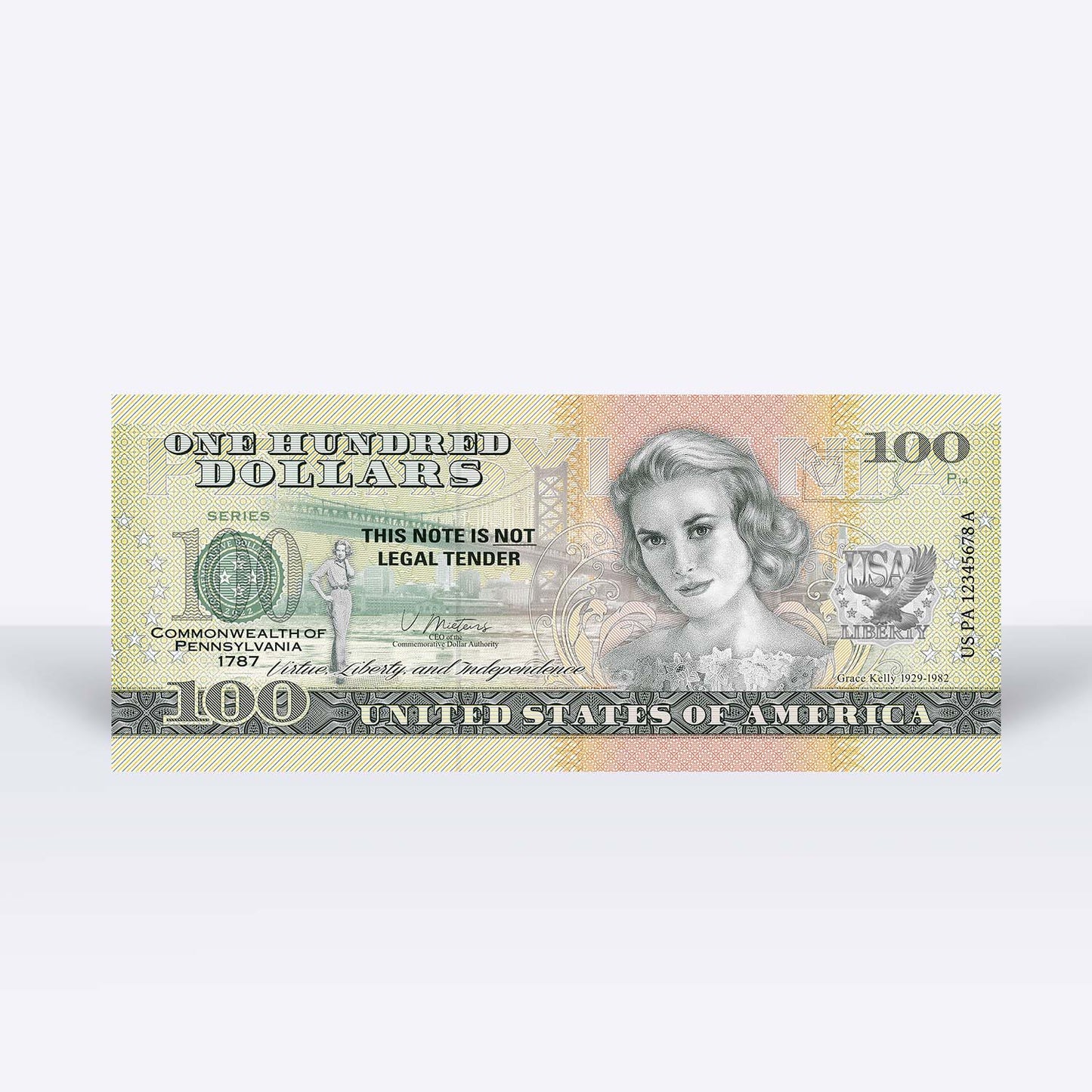 Souvenirschein 100 Dollar Pennsylvania - Der Schlussstein-Staat