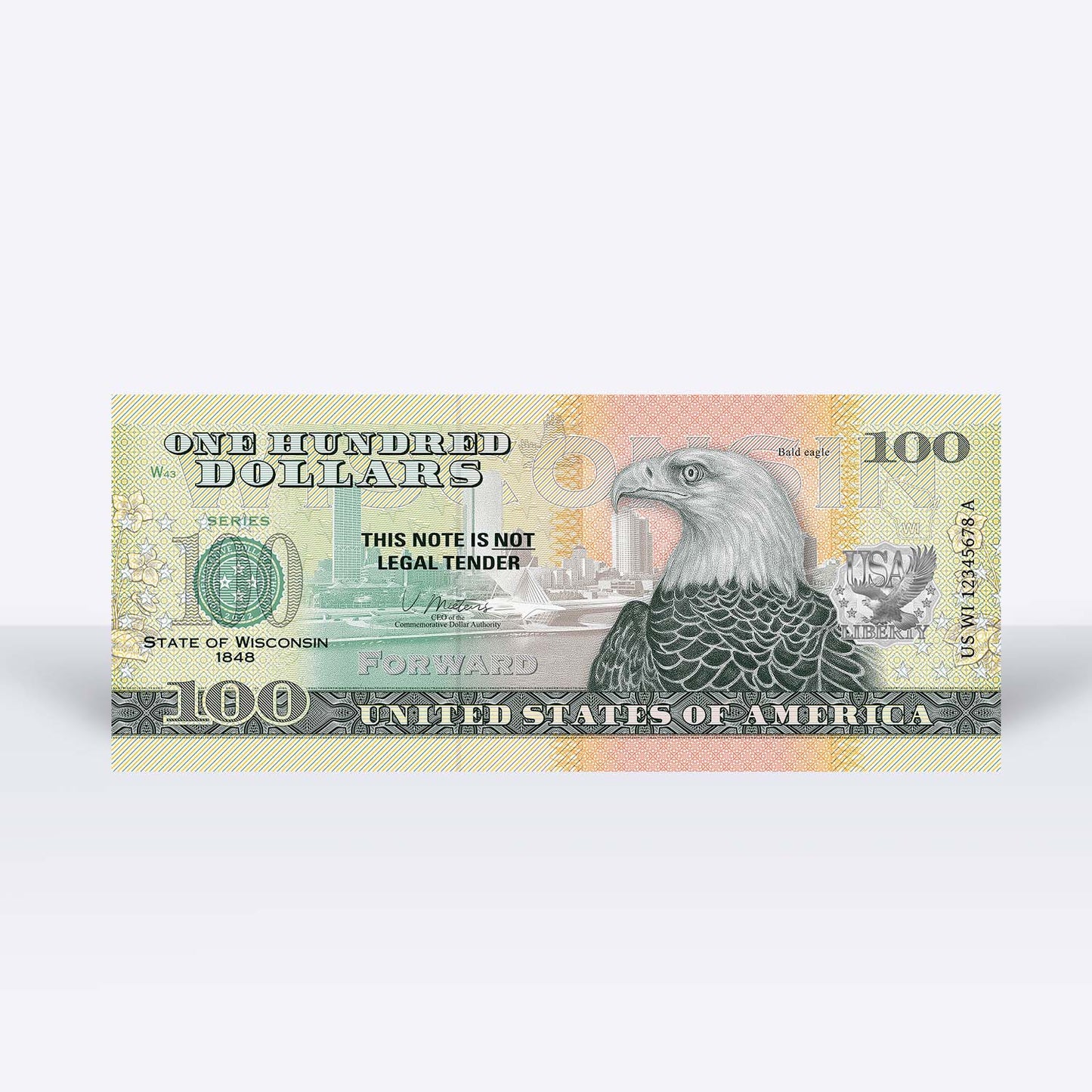 Souvenirschein 100 Dollar Wisconsin - Amerikas Molkereiland