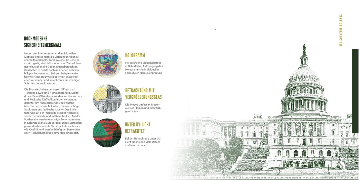 Personalisierbarer 100 Dollar Schein mit Umschlag