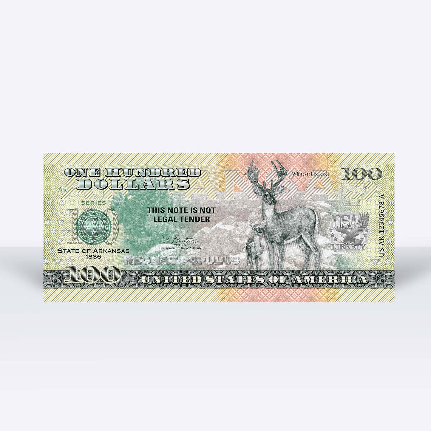 Souvenirschein 100 Dollar Arkansas - The Natural State