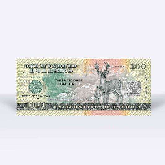 Souvenirschein 100 Dollar Arkansas - The Natural State