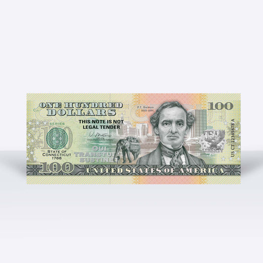 Souvenirschein 100 Dollar Connecticut - Der Staat der Verfassung