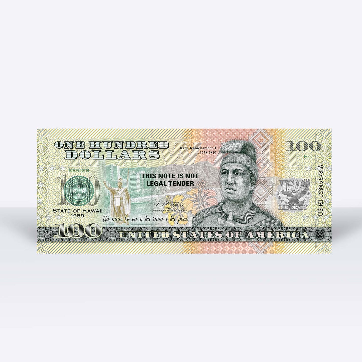 Souvenirschein 100 Dollar Hawaii - The Aloha State