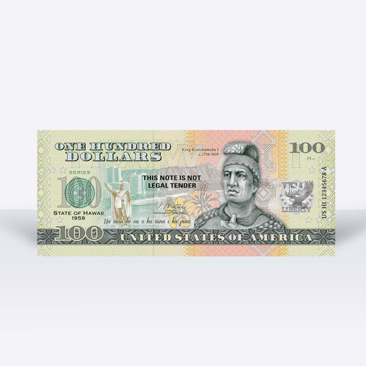 Souvenirschein 100 Dollar Hawaii - The Aloha State