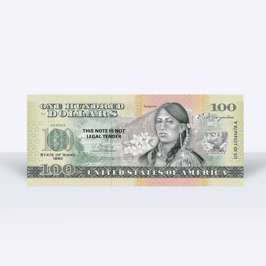 Souvenirschein 100 Dollar Idaho - Das Juwel unten den US-Staaten