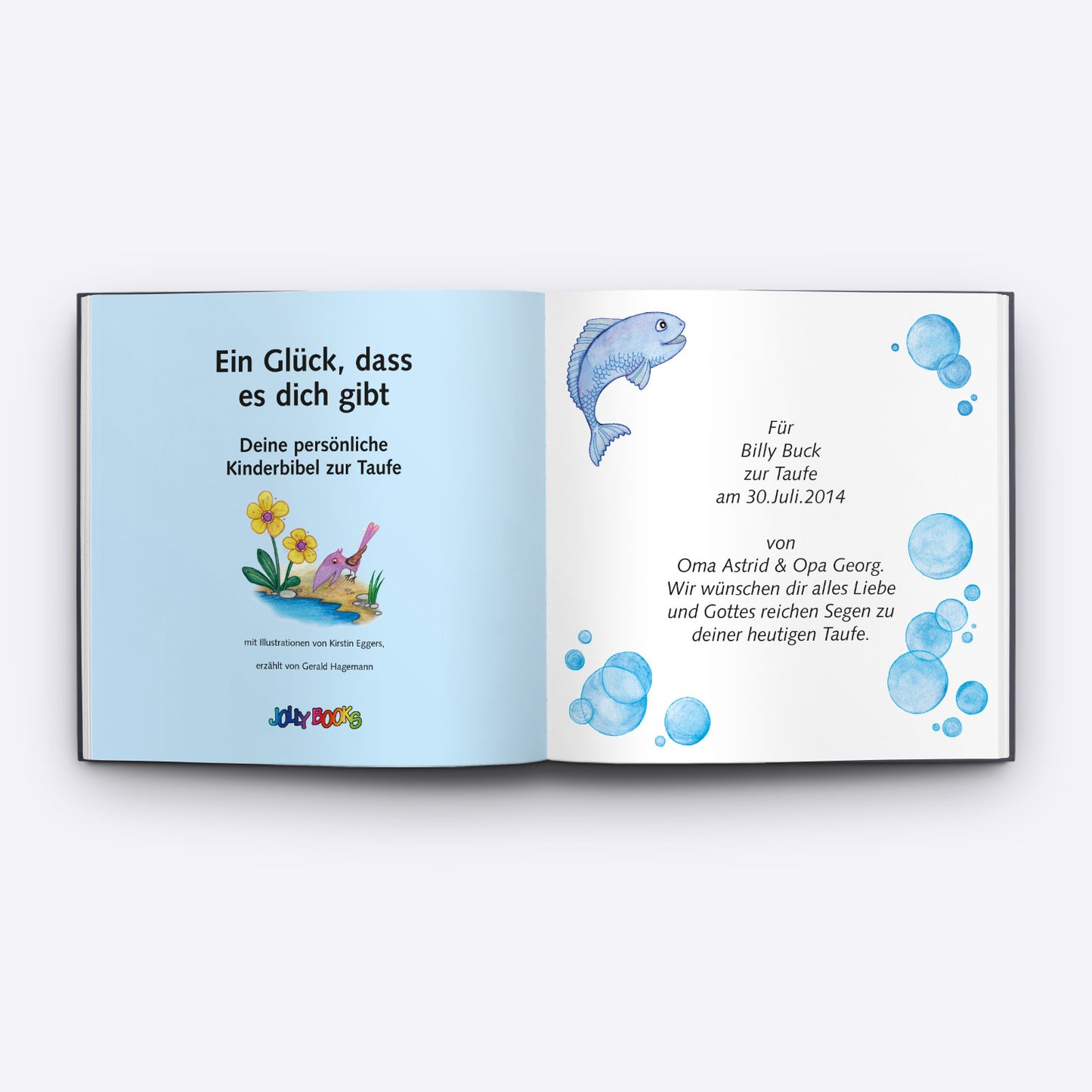 Ein Glück, dass es dich gibt -  Personalisierte Kinderbibel zur Taufe