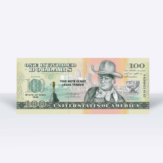 Souvenirschein 100 Dollar Iowa - Der Falkenauge-Staat