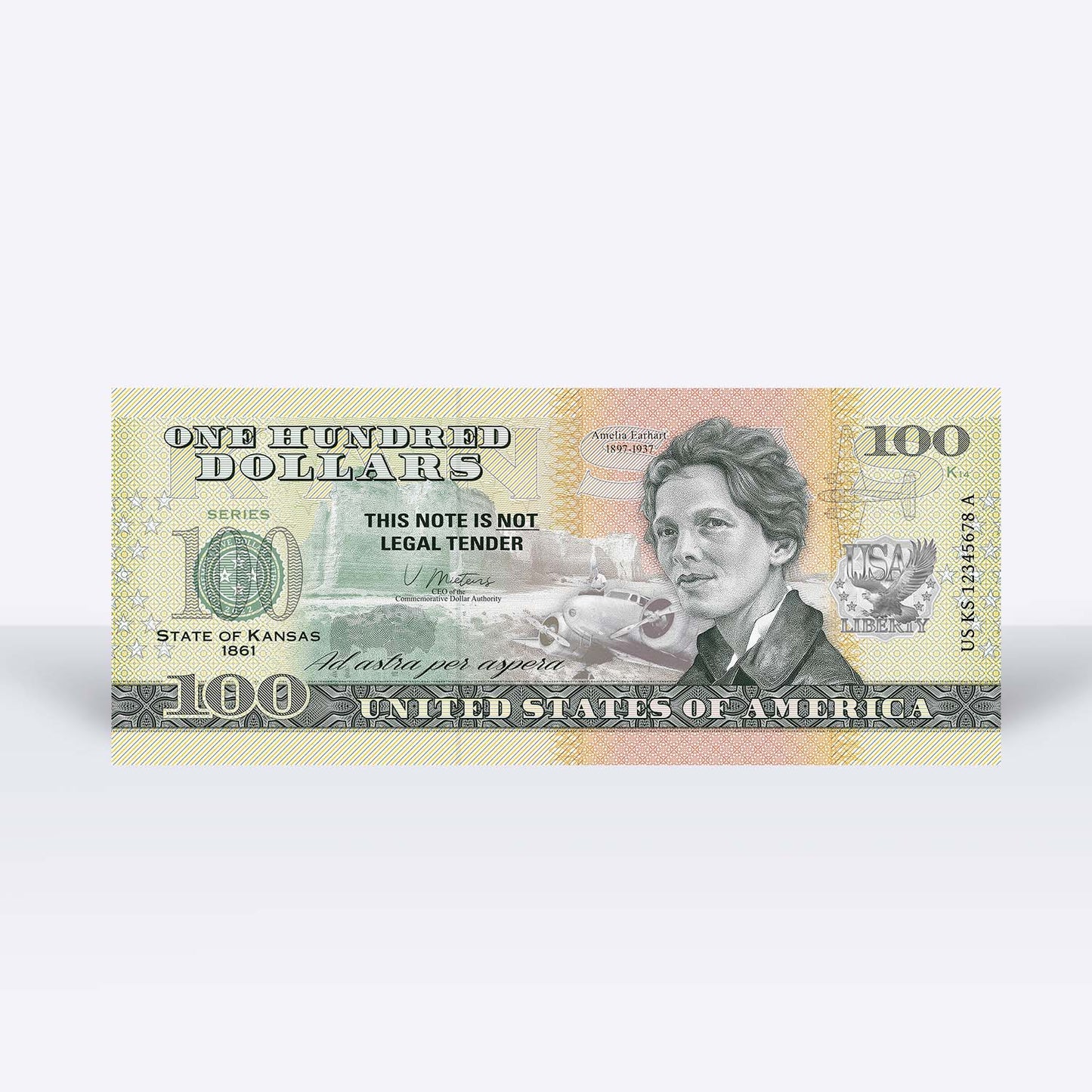 Souvenirschein 100 Dollar Kansas - The Sunflower State