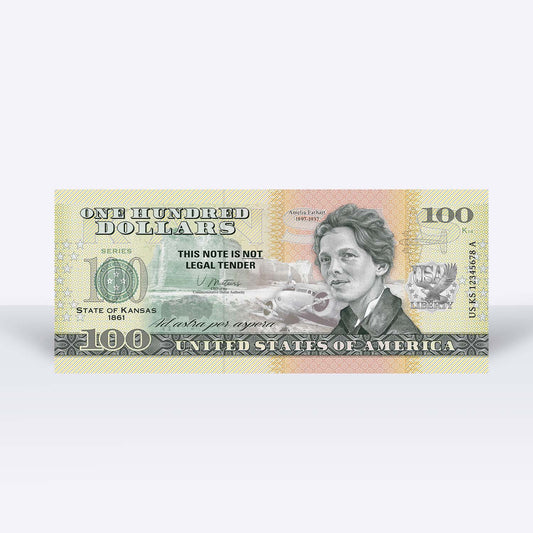 Souvenirschein 100 Dollar Kansas - The Sunflower State
