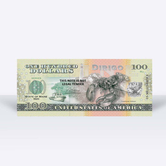 Souvenirschein 100 Dollar Maine - Der Kiefern-Staat