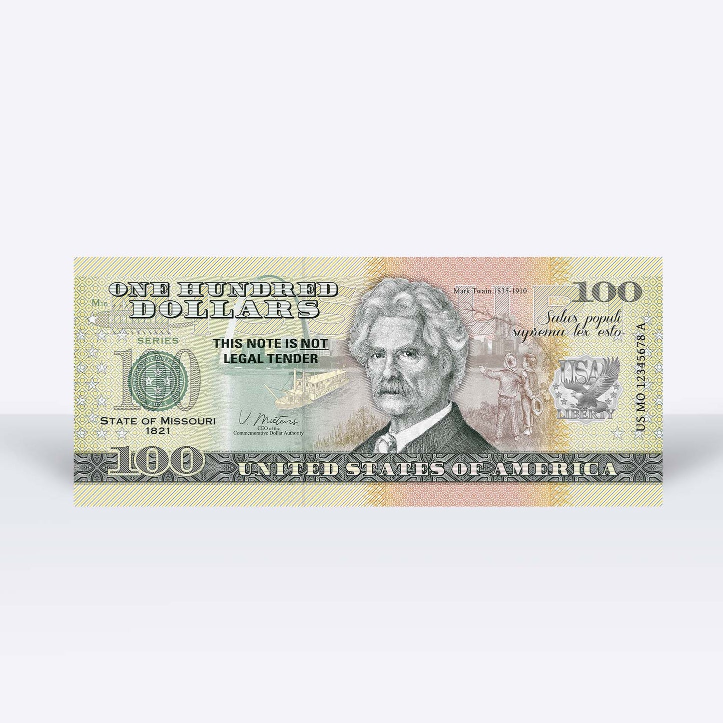 Souvenirschein 100 Dollar Missouri - Der "Zeig´s-mir-Staat"