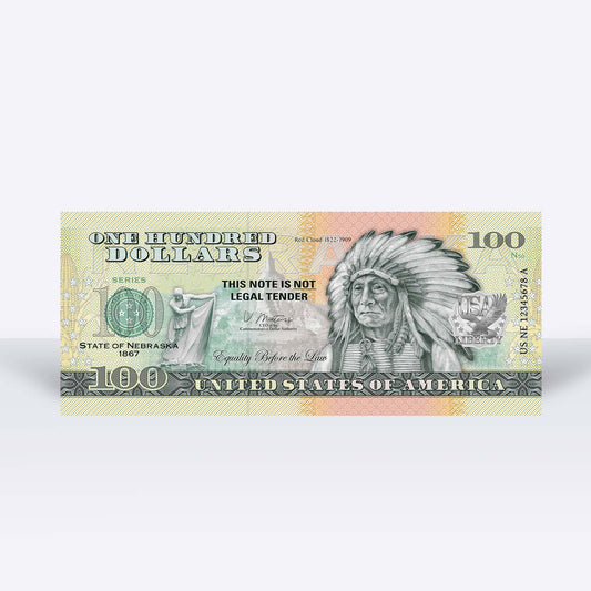 Souvenirschein 100 Dollar Nebraska - Der Maisschäler Staat