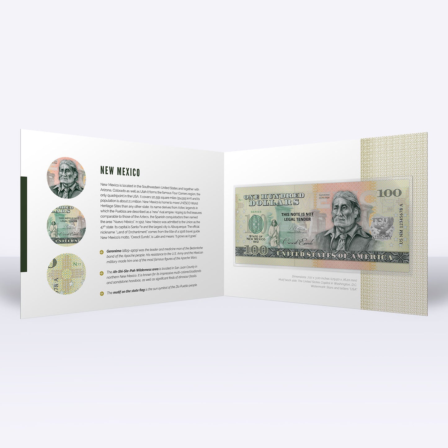 Souvenirschein 100 Dollar New Mexico - Das neue Reich aus den Legenden der Azteken