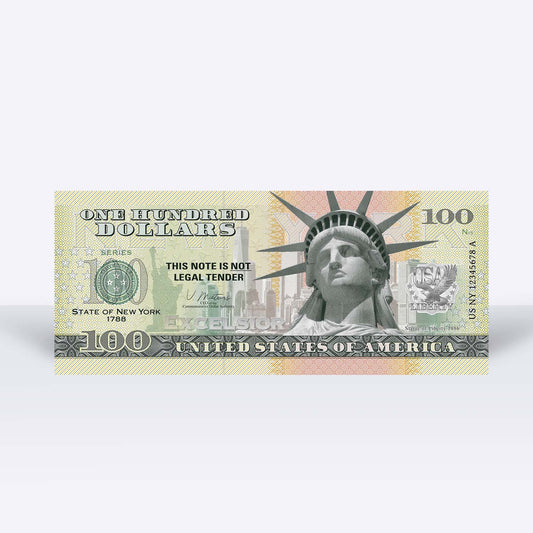 Souvenirschein 100 Dollar New York – Der Staat mit dem Big Apple