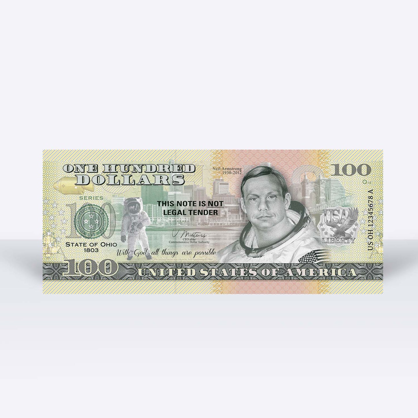 Souvenirschein 100 Dollar Ohio - Geburtsort der Luftfahrt