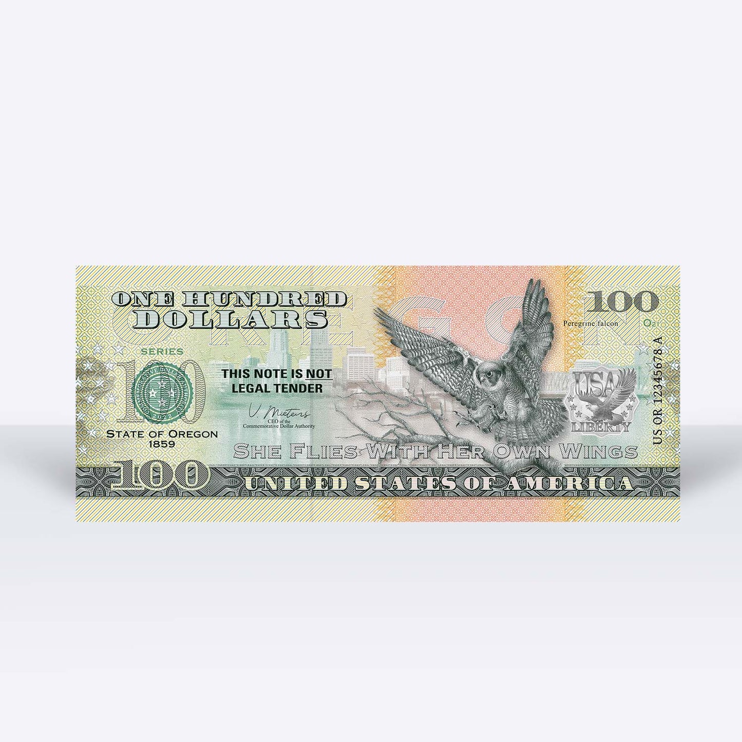 Souvenirschein 100 Dollar Oregon - Staat natürlicher Superlative