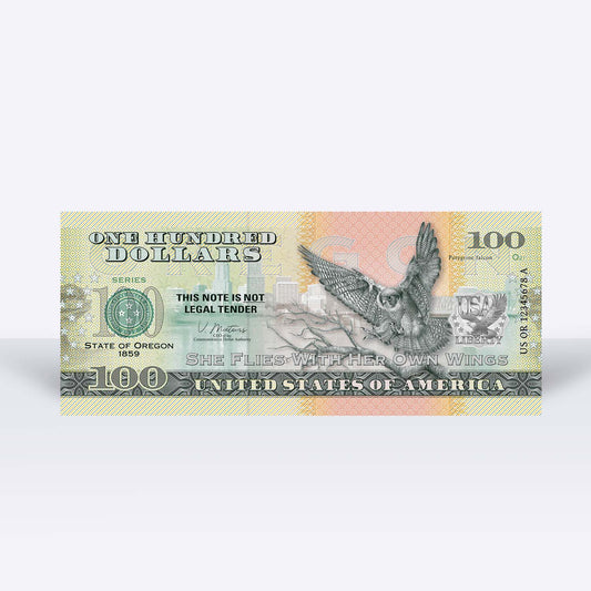 Souvenirschein 100 Dollar Oregon - Staat natürlicher Superlative