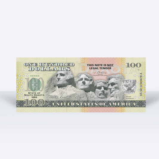 Souvenirschein 100 Dollar South Dakota - The Mount Rushmore State