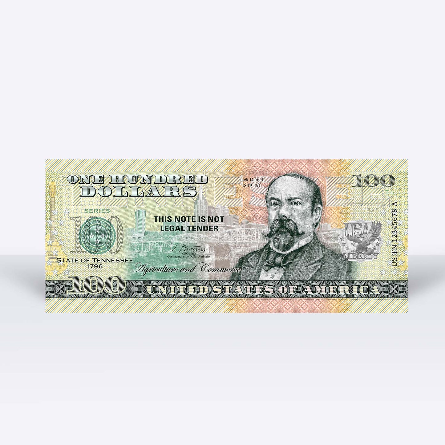 Souvenirschein 100 Dollar Tennessee - Staat der Freiwilligen