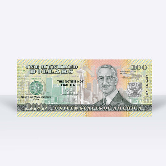 Souvenirschein 100 Dollar Washington - Der immergrüne Staat