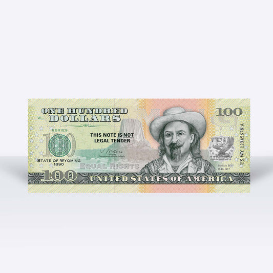 Souvenirschein 100 Dollar Wyoming - The Equality State
